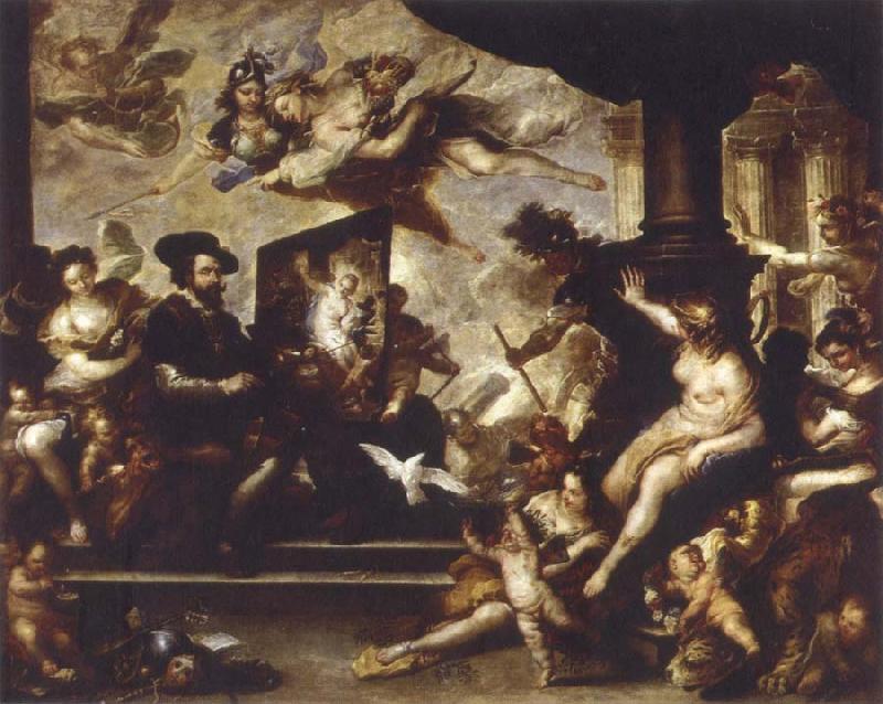 Luca Giordano rubens painting the allegory of peace oil painting image